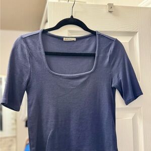 Marine Layer Indigo Short Sleeve Top